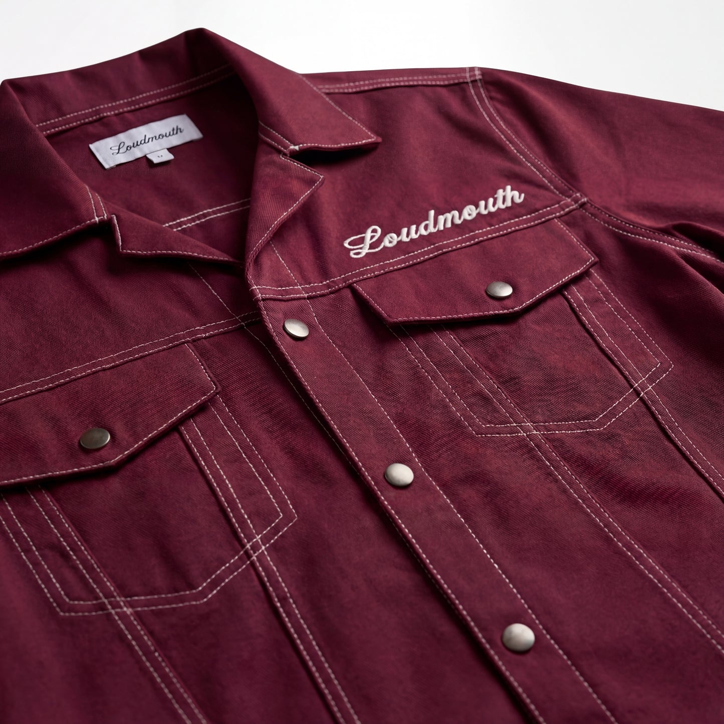 Oversized Dark Maroon Trucker Jacket For Men